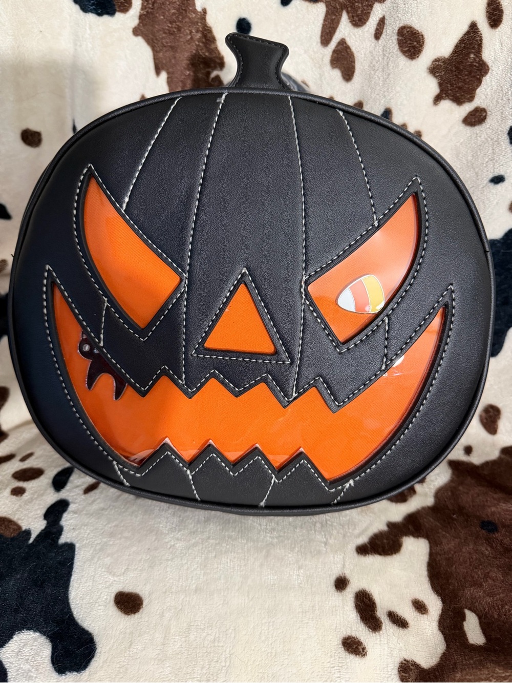 Kids Black & Orange Jack-O'-Lantern Halloween Treat Bag
